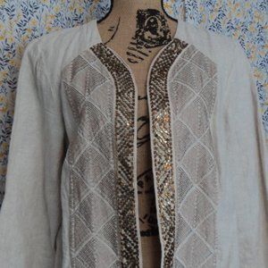 Astonishing Artisan Linen Jacket NWT